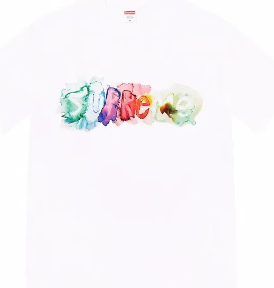 T-shirt M WATERCOLOR sleeved and 23SS Short Black Watercolor S White Color Ink TEE XL Letter L 0801